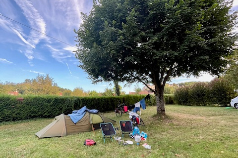 Kampeerplek op weg naar Santiago de Compostella